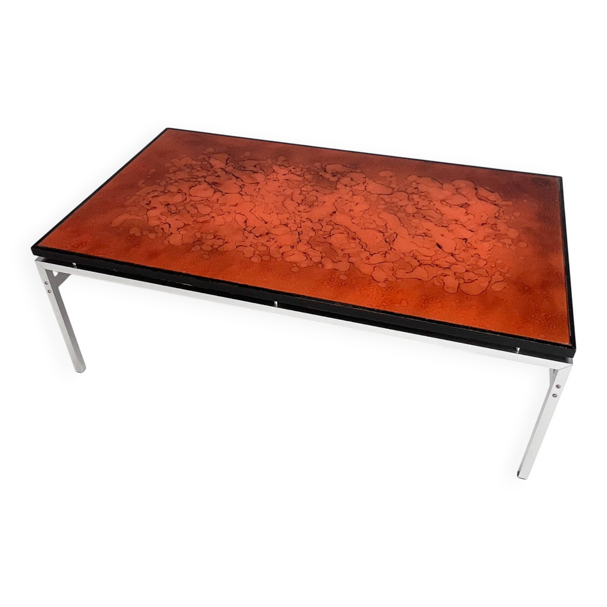 Glass coffee table by Jean René Talopp, 1970s