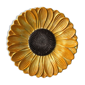 Sunflower plate Bassano Italy numbered 1889 / 22 in ceramic