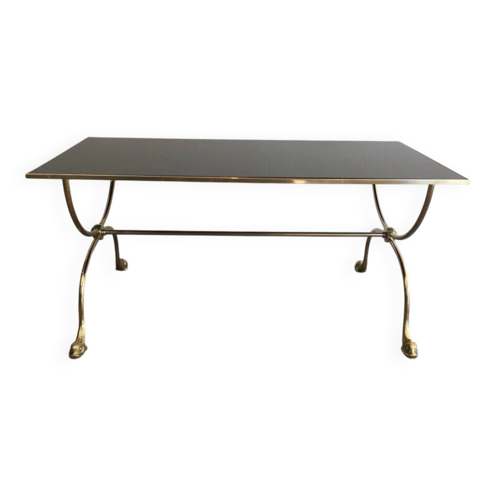 Brass coffee table. Maison Jansen.