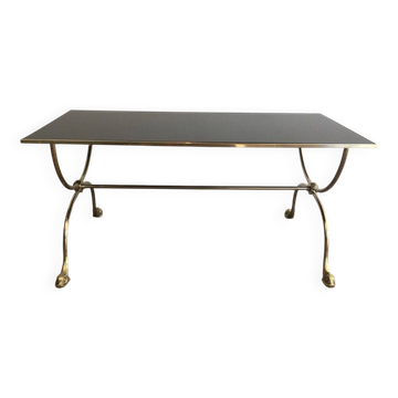 Brass coffee table. Maison Jansen.