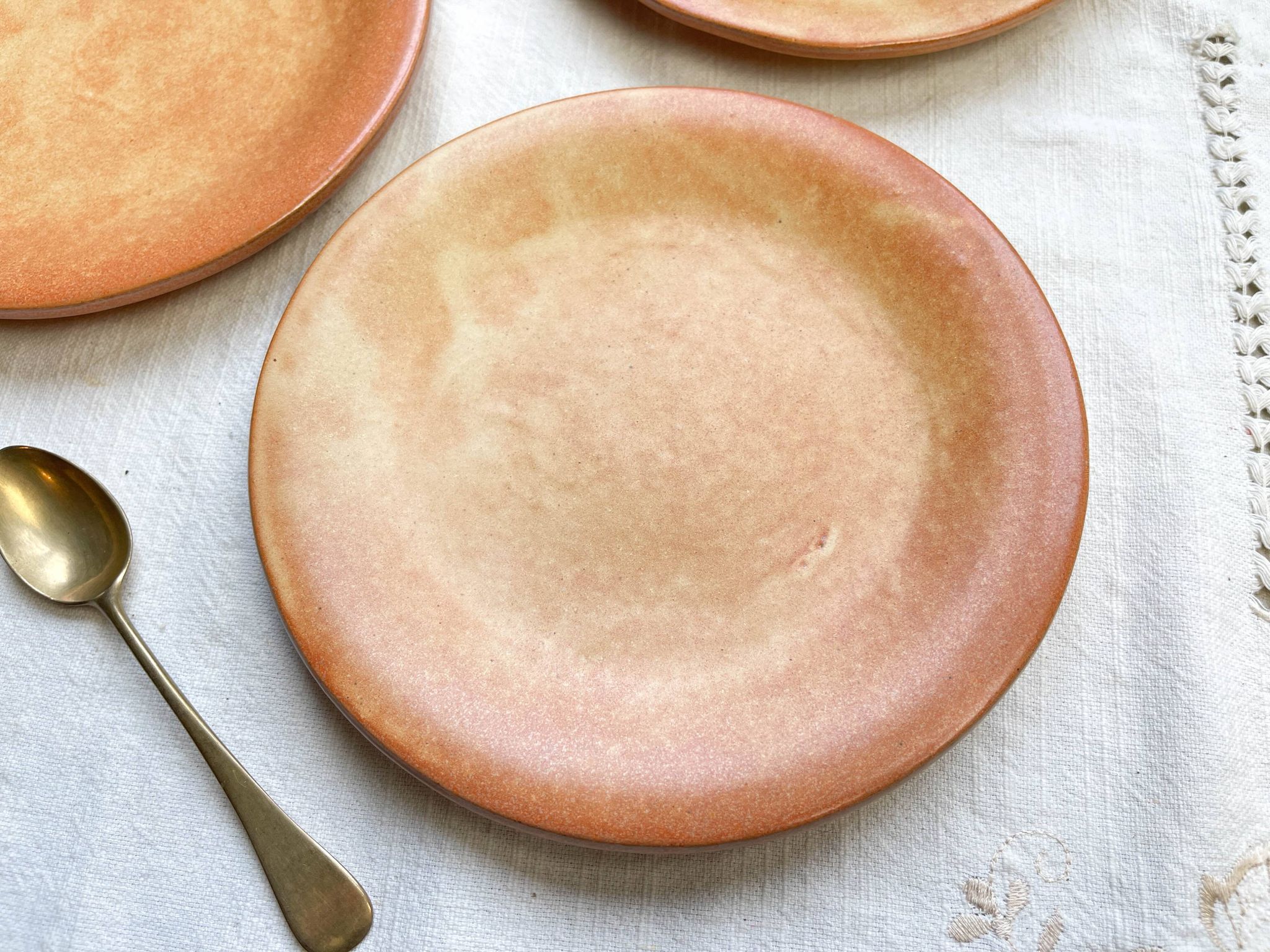 3 Small Vintage Stoneware Plates Vallauris