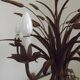 Vintage Hollywood Regency Wheat Sheaf Gold Gilt Metal 5 Light Chandelier