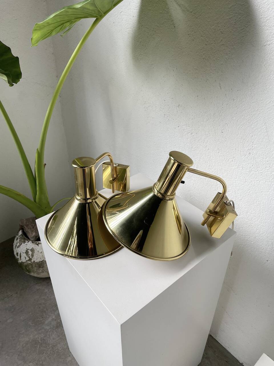 Pair of Hovik Lys brass wall lights Jonas Hidle Denmark