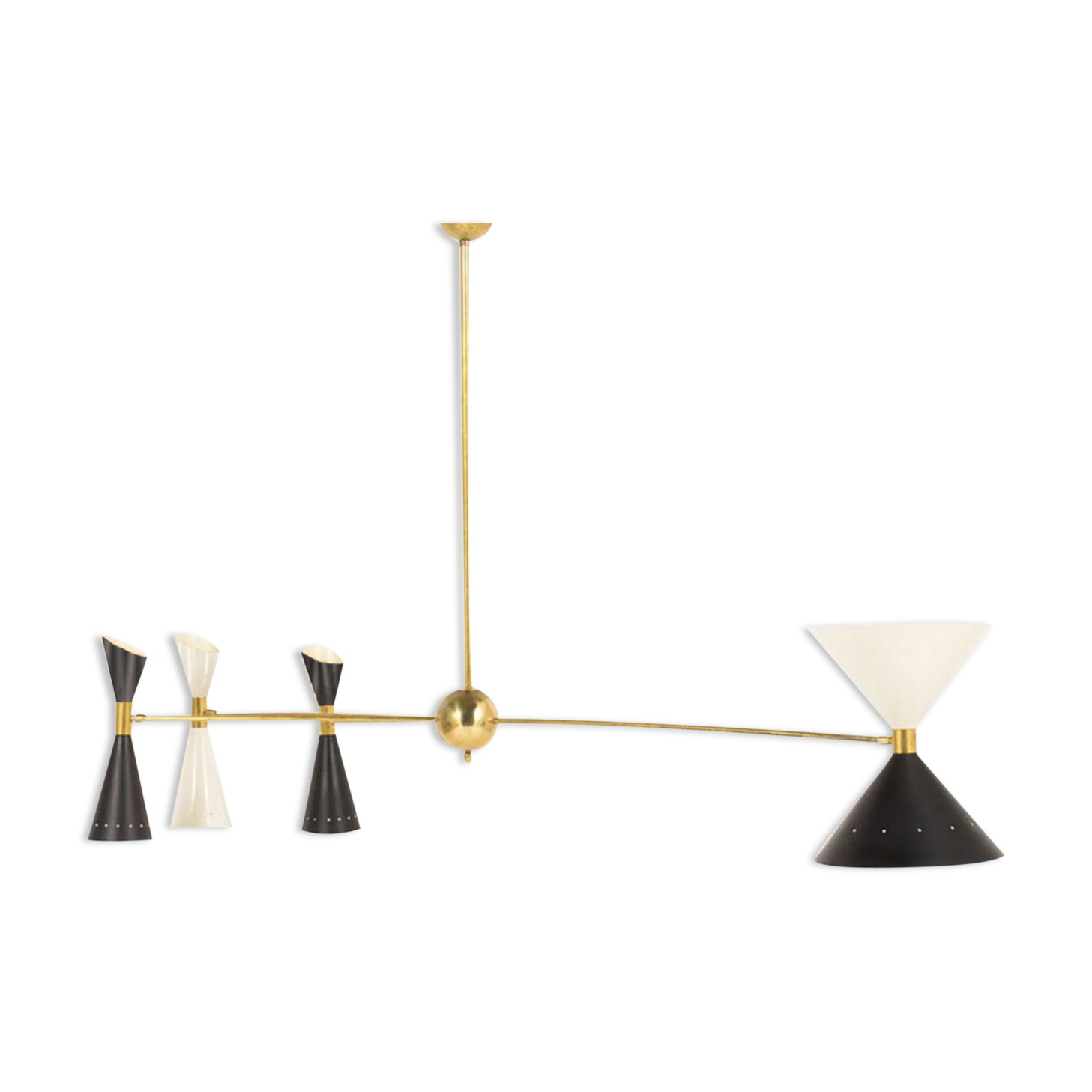 Asymmetrical Chandelier Butterfly White & Black