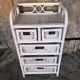 Lot 3 meubles commodes rotin blanc vintage
