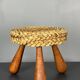 Midcentury French braided rope stool by Audoux & Minet, 1950s