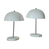 Duo of mushroom lamps with inclined lampshade
