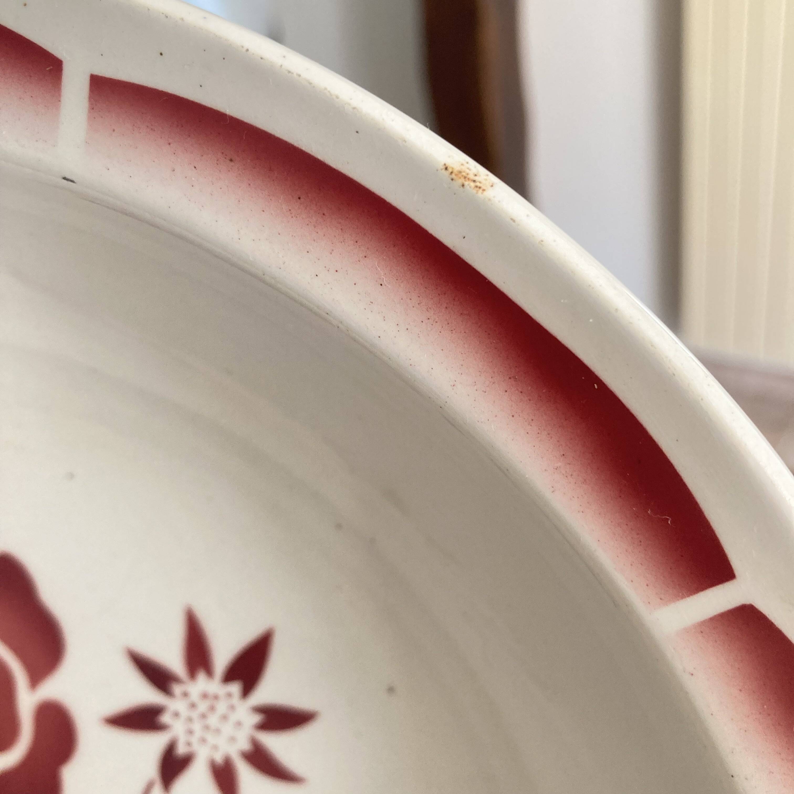 Antique flowered hollow dish