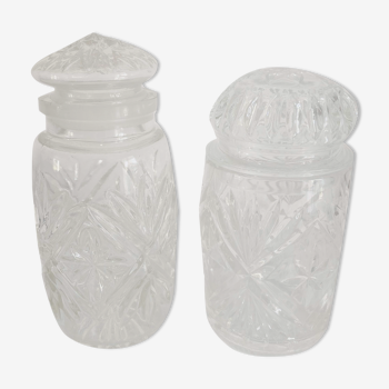 Pressed glass jars