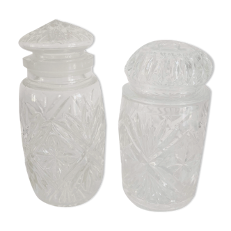 Pressed glass jars