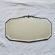 Large antique beveled mirror – dark wood and decorative bronzed metal knot