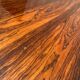 Scandinavian extendable dining table in lacquered wood and rosewood, 150cm.