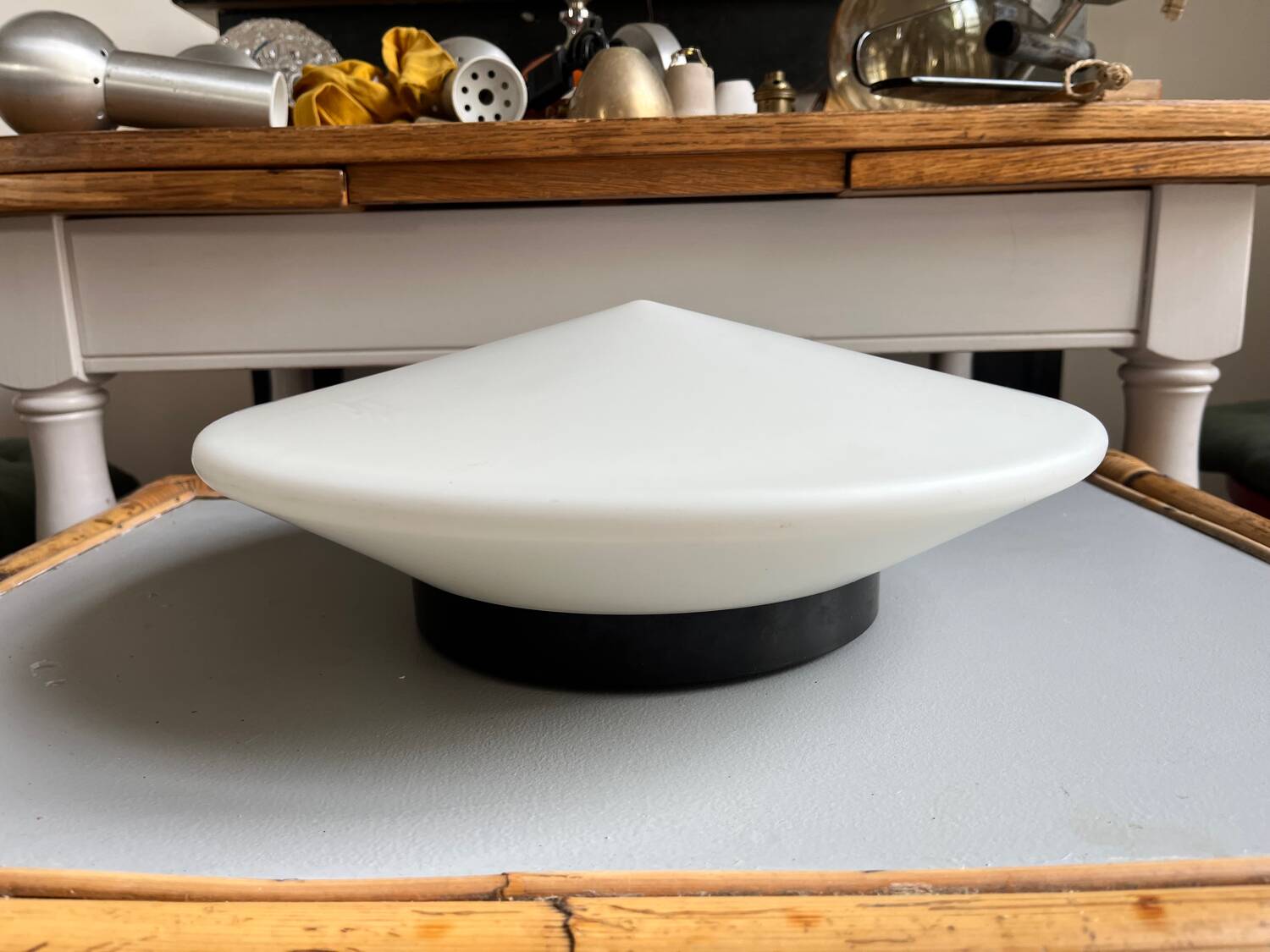 Large circular ceiling light Space Age