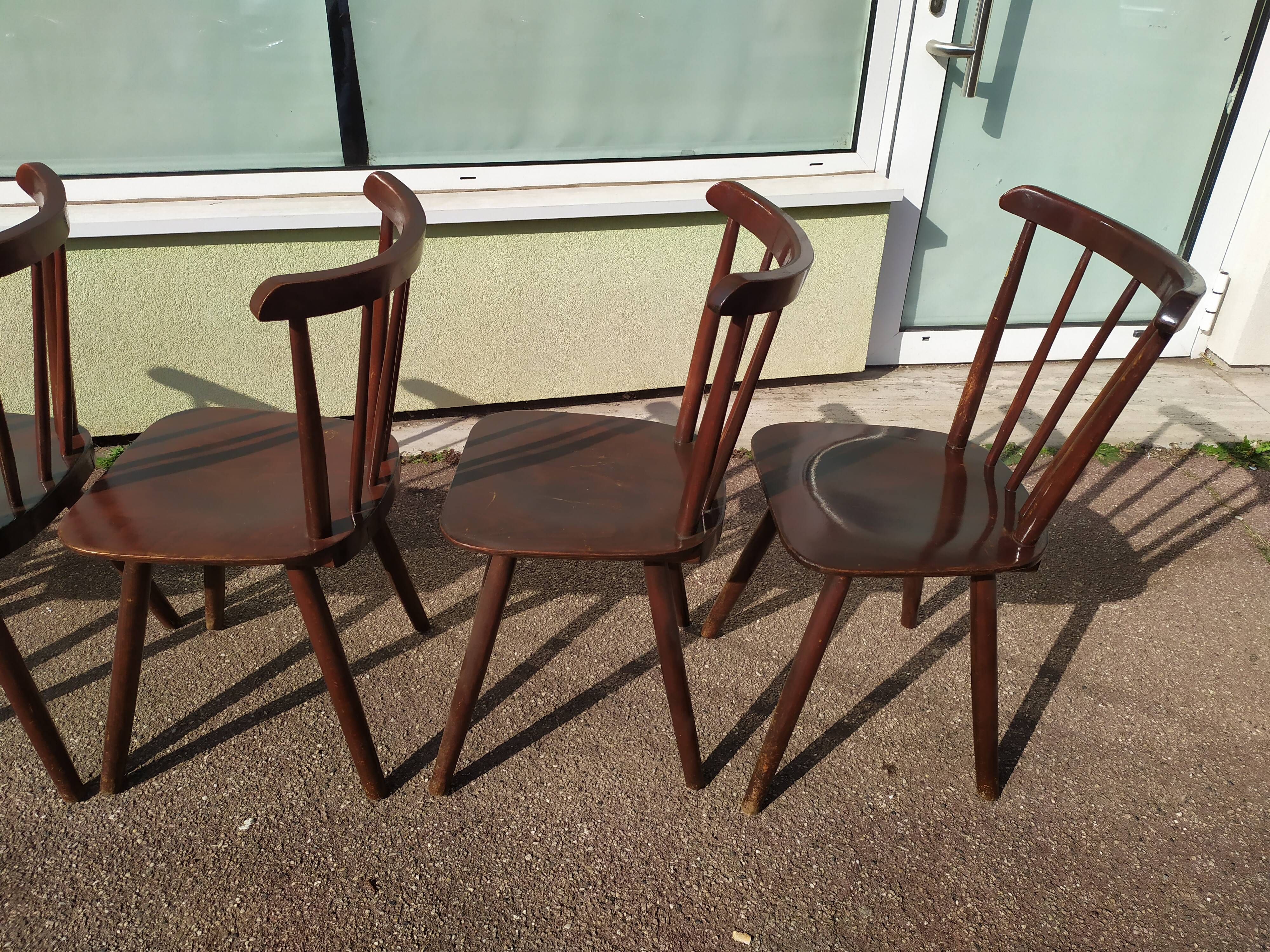 Set of 6 wooden bistro chair - vintage