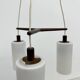 Mid-century design pendant lamp teak and opaline glass, 1970s