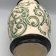Vintage vase in glazed ceramic with carved decoration of arabesque 22.5 cm