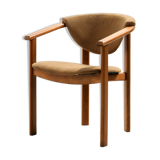 Fauteuil en hêtre et cuir, 1970