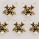 Vintage Florentine floral hand-forged silver-plated 3-light flush mount from Banci Firenze, Italy, Florence 1960s, set of 5