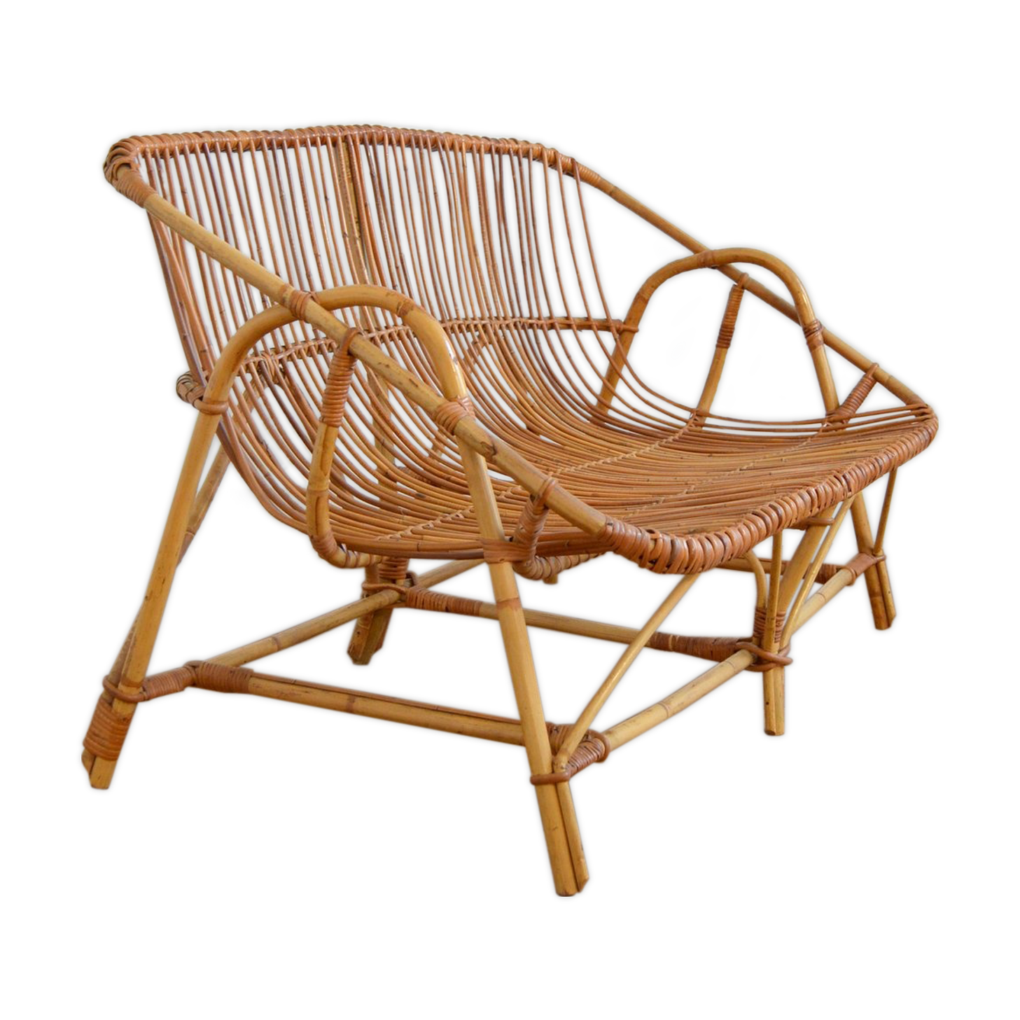 Vintage rattan sofa 1960