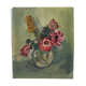 Bouquet de fleurs ancien sur panneau