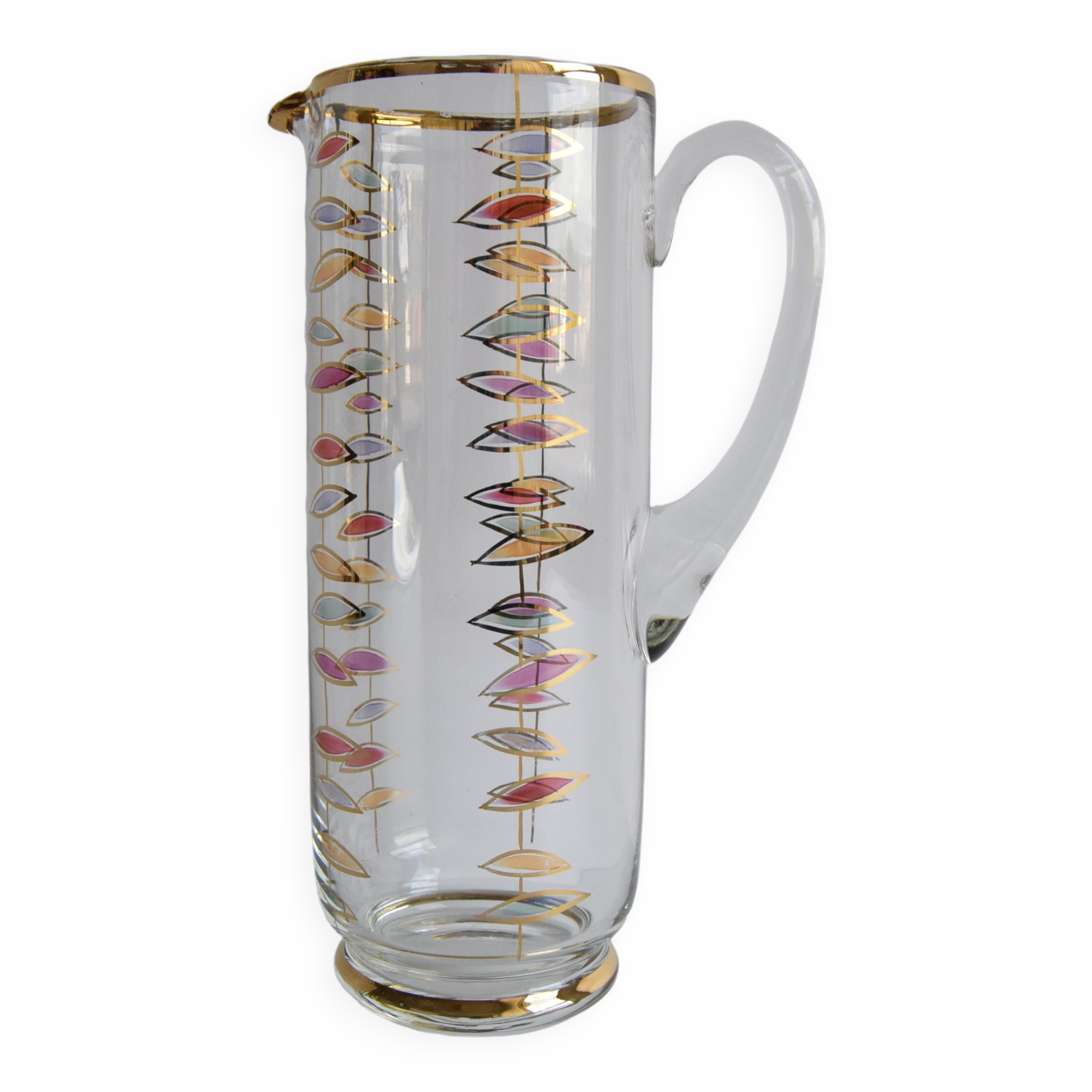 Vintage glass jug, Bohemia Glass, 1960's.