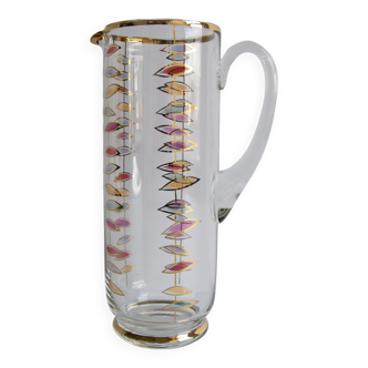 Vintage glass jug, Bohemia Glass, 1960's.