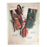 A vintage illustration, women's fashion, 1940