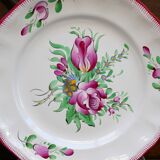 Three small hand-painted Saint-Clément dinner plates.
