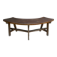Banc courbe en bois massif, années 70