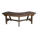 Banc courbe en bois massif, années 70
