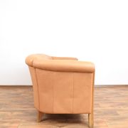 Canapé danois du milieu du siècle en chêne et cuir, années 1970.