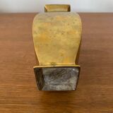 Ancien vase style deknudt en laiton massif vintage #b972