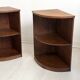 Pair of vintage 1950s corner side tables.