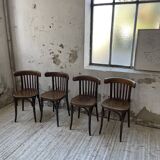 Set of 4 wooden bistro chairs