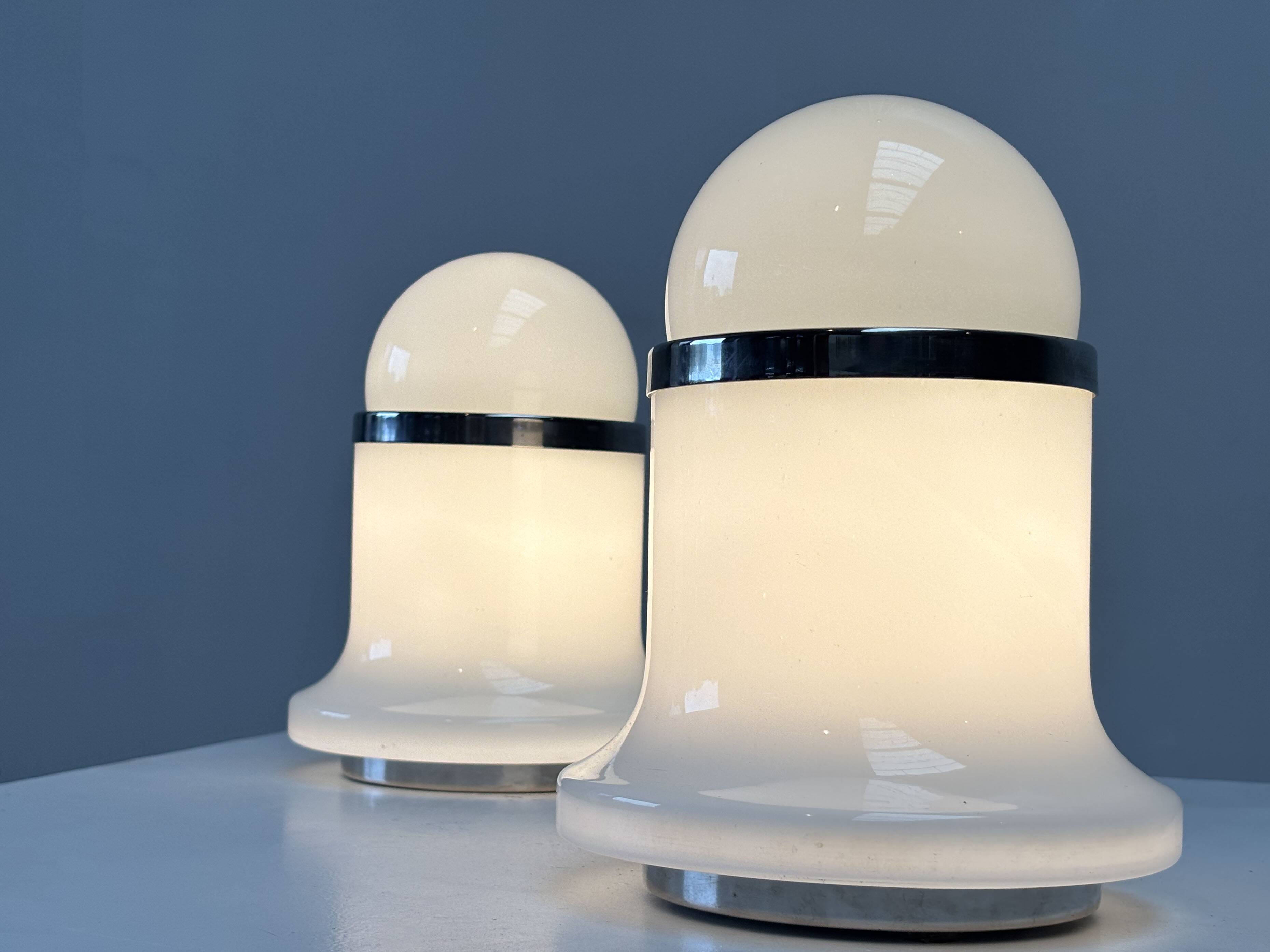 2 lampes de table en verre de Murano éditées par Reggiani