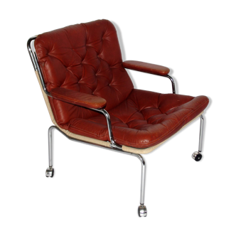 Scandinavian vintage leather armchair