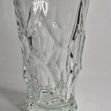 Sèvres crystal vase with rough glass pattern, 26 cm