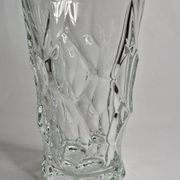 Vase en cristal de Sèvres à motif de verre grugé, 26 cm