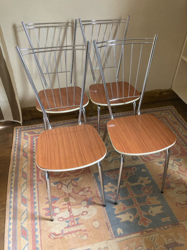 Chaises Formica et chrome