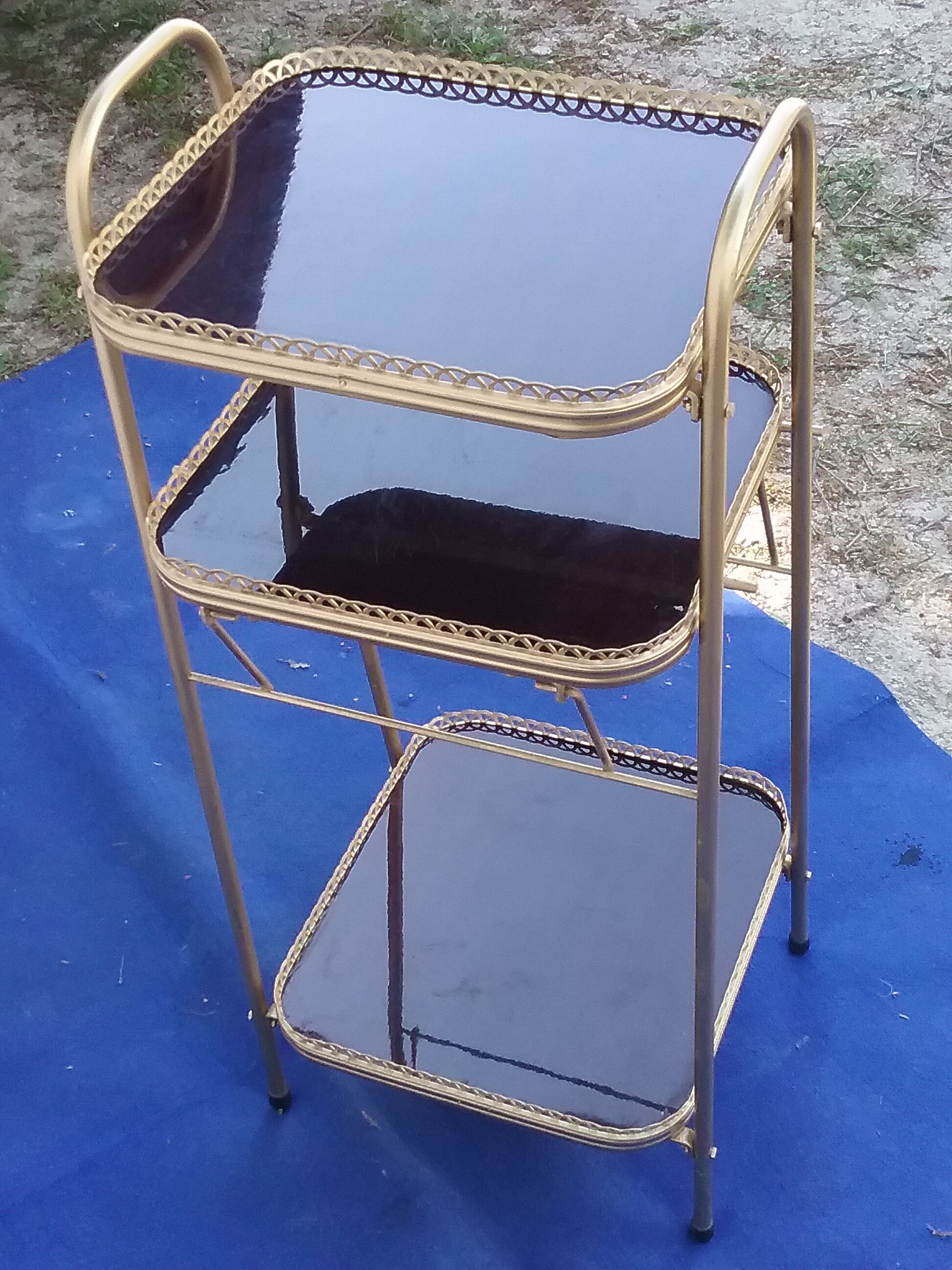 Vintage gold metal shelf