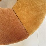 Postmodern Rondell Round Sofa in Velvet Fabric, 1980s