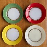 Set of 6 colored glass plates
