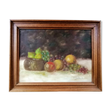 Nature morte aux fruits signée datée et encadrée 54cmX42cm