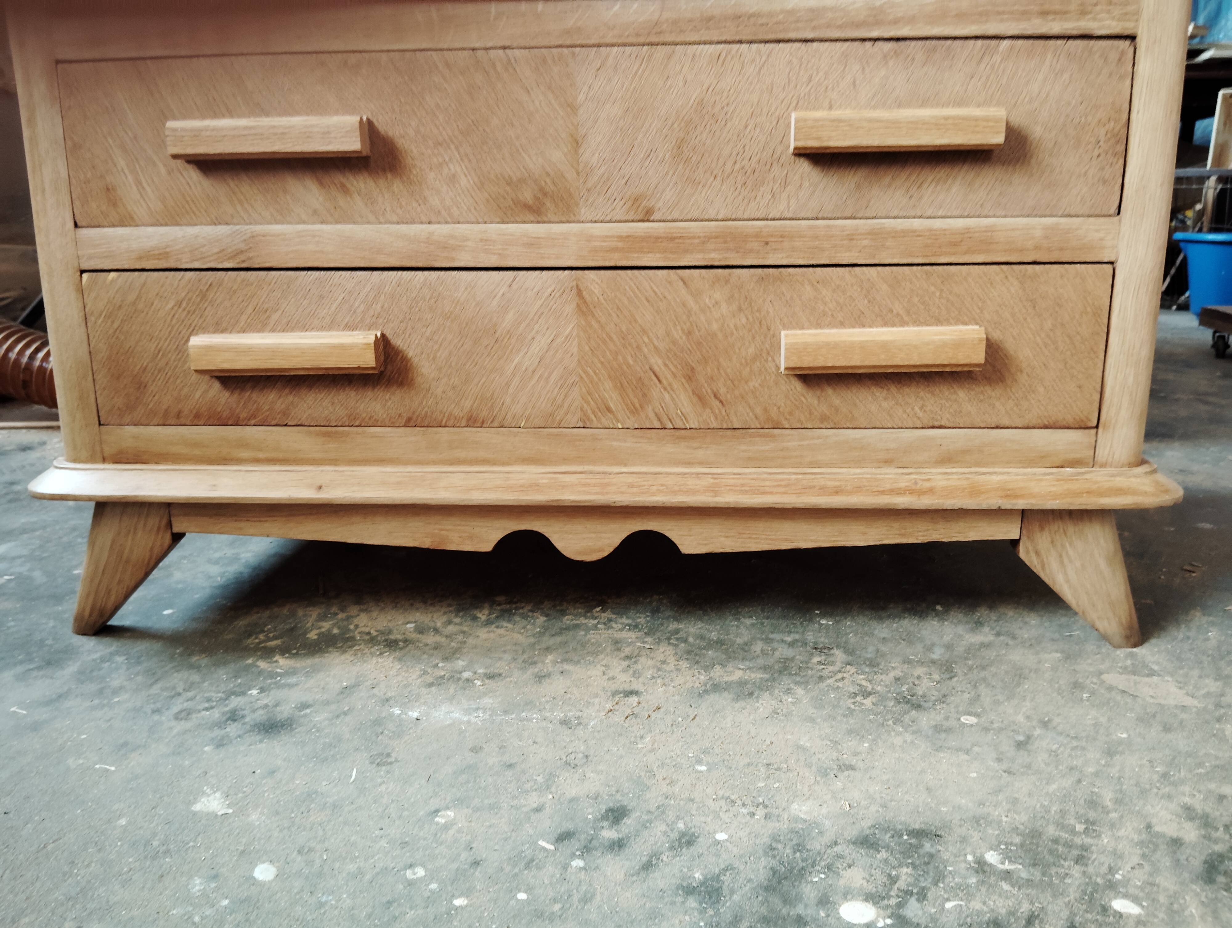 Vintage light oak chest of drawers