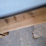 Pair of 2 patinated solid wood benches / stools