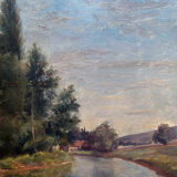 Tableau Jean-Baptiste Antoine GUILLEMET (1843-1918) Environs de Moret sur Loing