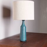 Lampe tronconique à poser Danoise en grés bleu mat par Gunnar Nylund pour Nymolle 1960.