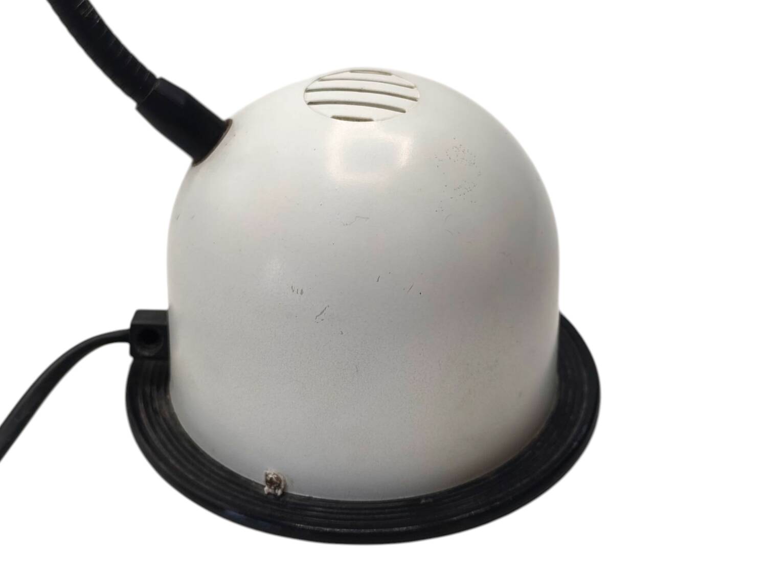 1980s Italian Desk Lamp – Sculptural Gooseneck Design with Dome Shade
