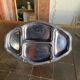 Vintage stainless steel large serving tray – meat & vegetable compartments