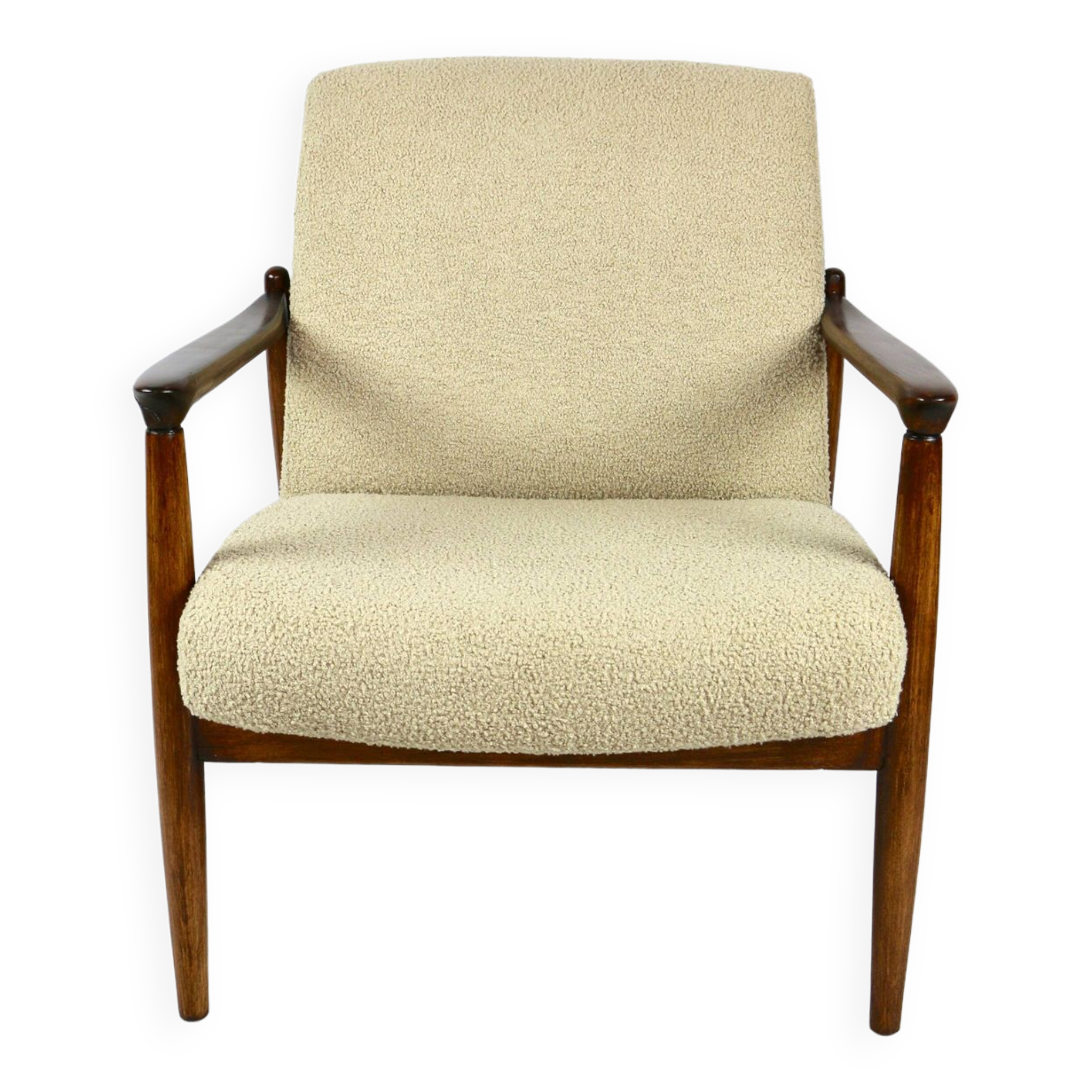 GFM-64 Armchair in Beige Bouclé attributed to Edmund Homa, 1970s